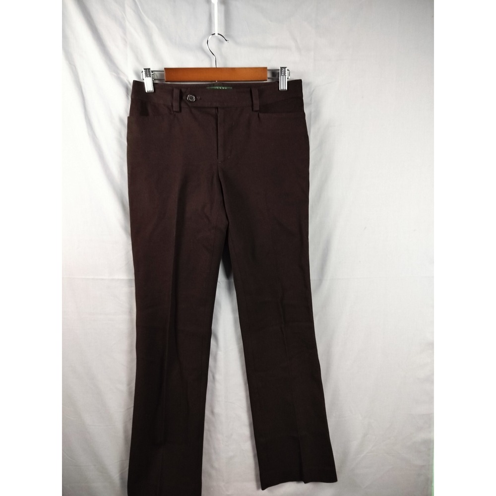 Lauren Ralph Lauren Dress Pants Women 2 Brown Adelle Straight Leg Career Work